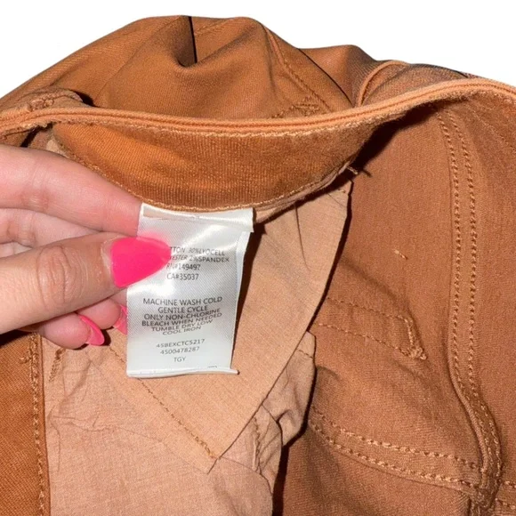 Joes Jeans Coated Dark Orange Neutral Chic Wide Leg Pants, Shiny Size 27 - Picture 7 of 8